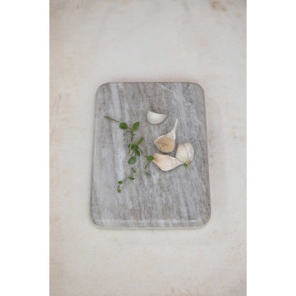 10x7" Rectangle Marble Gray Cheese Board