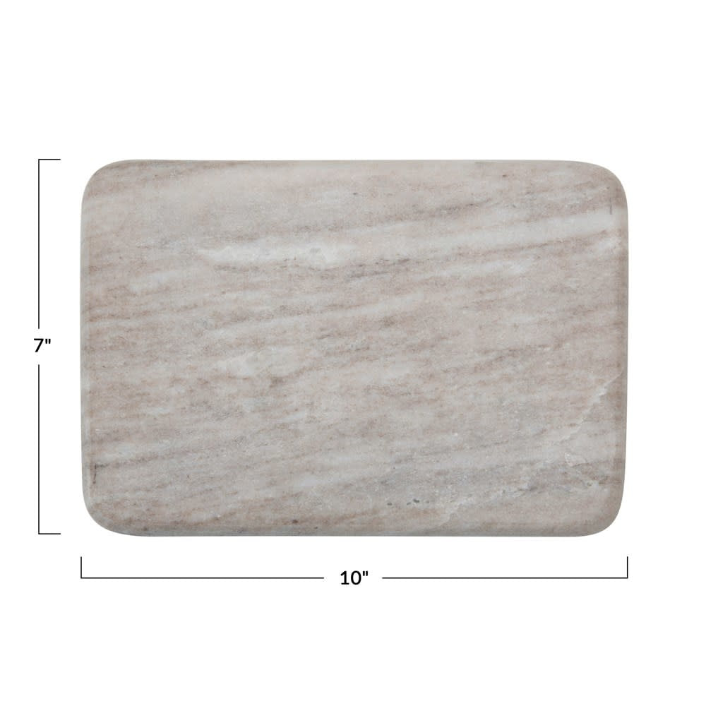 10x7" Rectangle Marble Gray Cheese Board