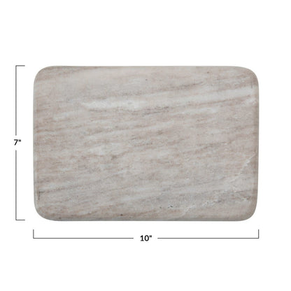 10x7" Rectangle Marble Gray Cheese Board