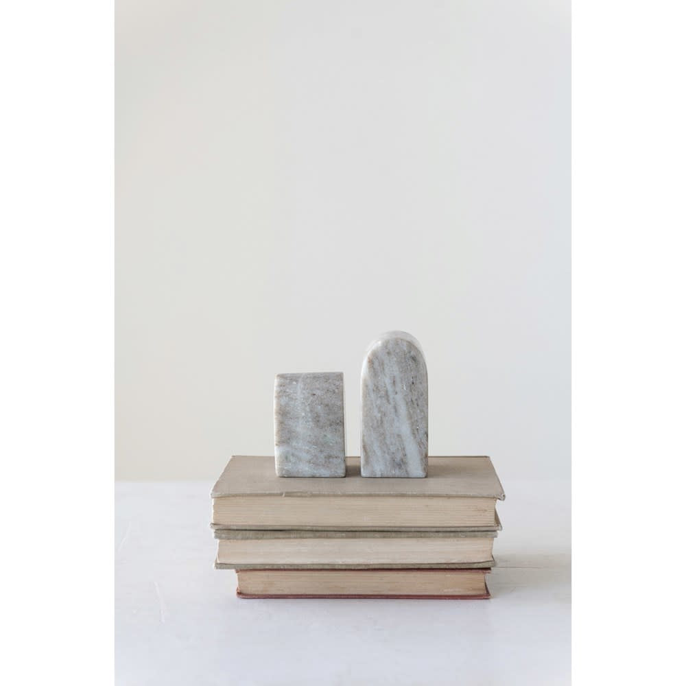 Gray Marble Bookends S/2