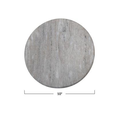 10" Gray Round Marble Cutting Board