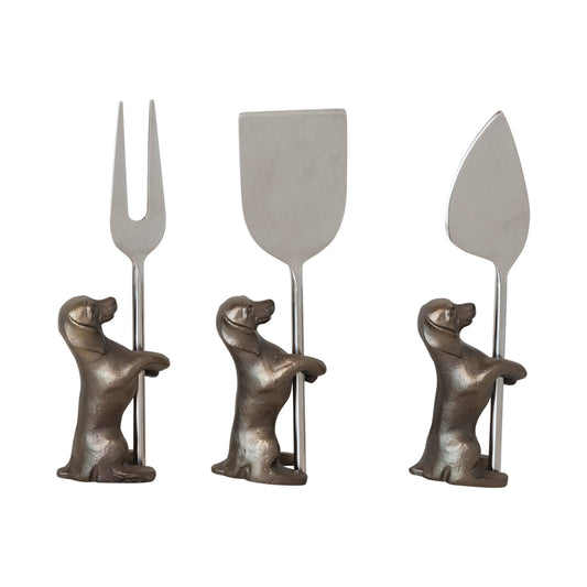 Dog Cheese Knife Stand Set | S3