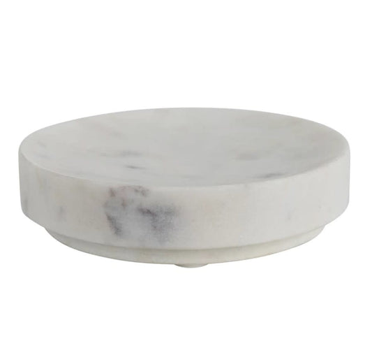 Marble Round Soap Dish | White 5in