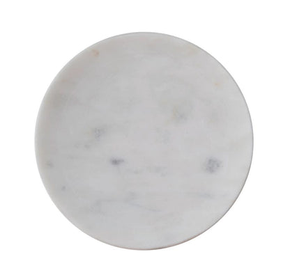 Marble Round Soap Dish | White 5in