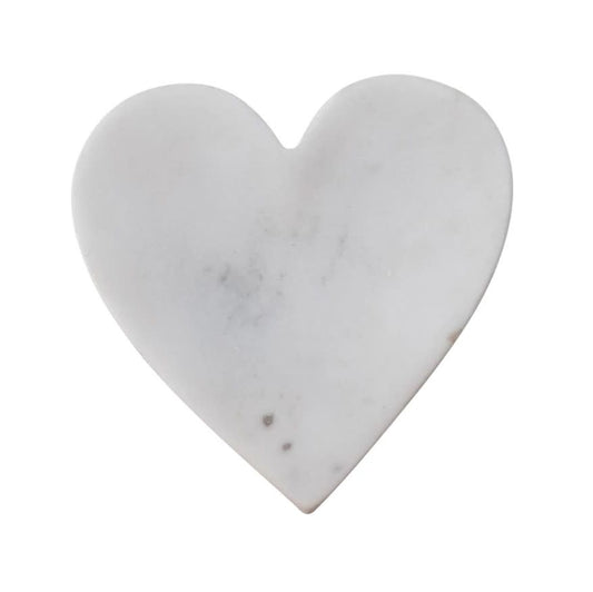 Marble Heart Dish | White 4.5in