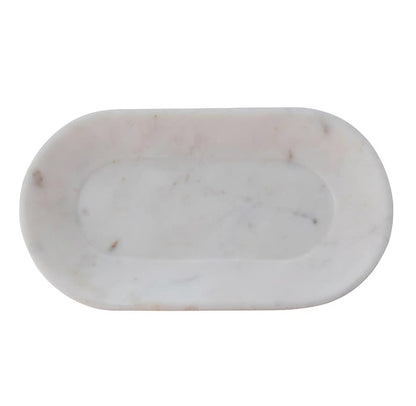 Marble Oval Tray | White 10.75in