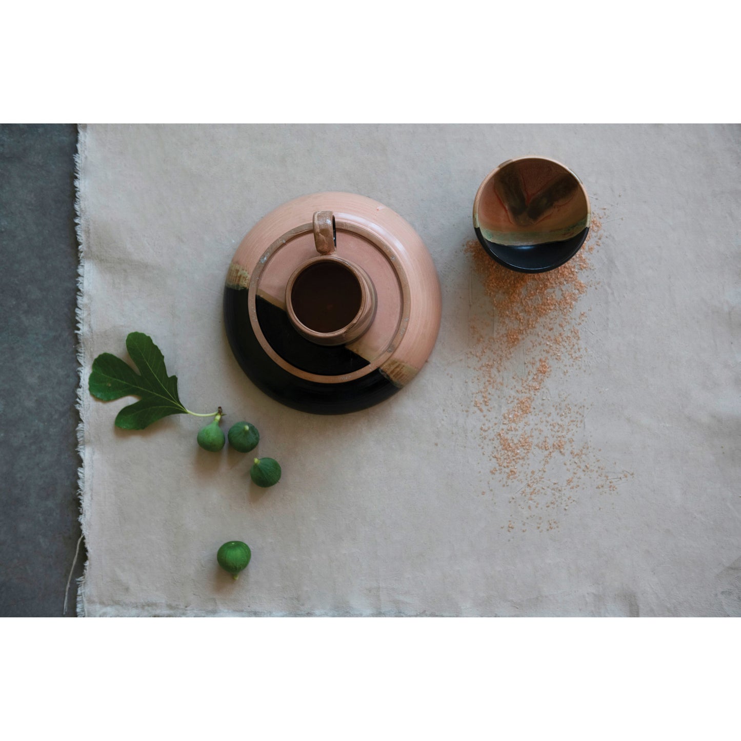 Two-Toned Natural Glazed Stoneware Bowl | 4.5in
