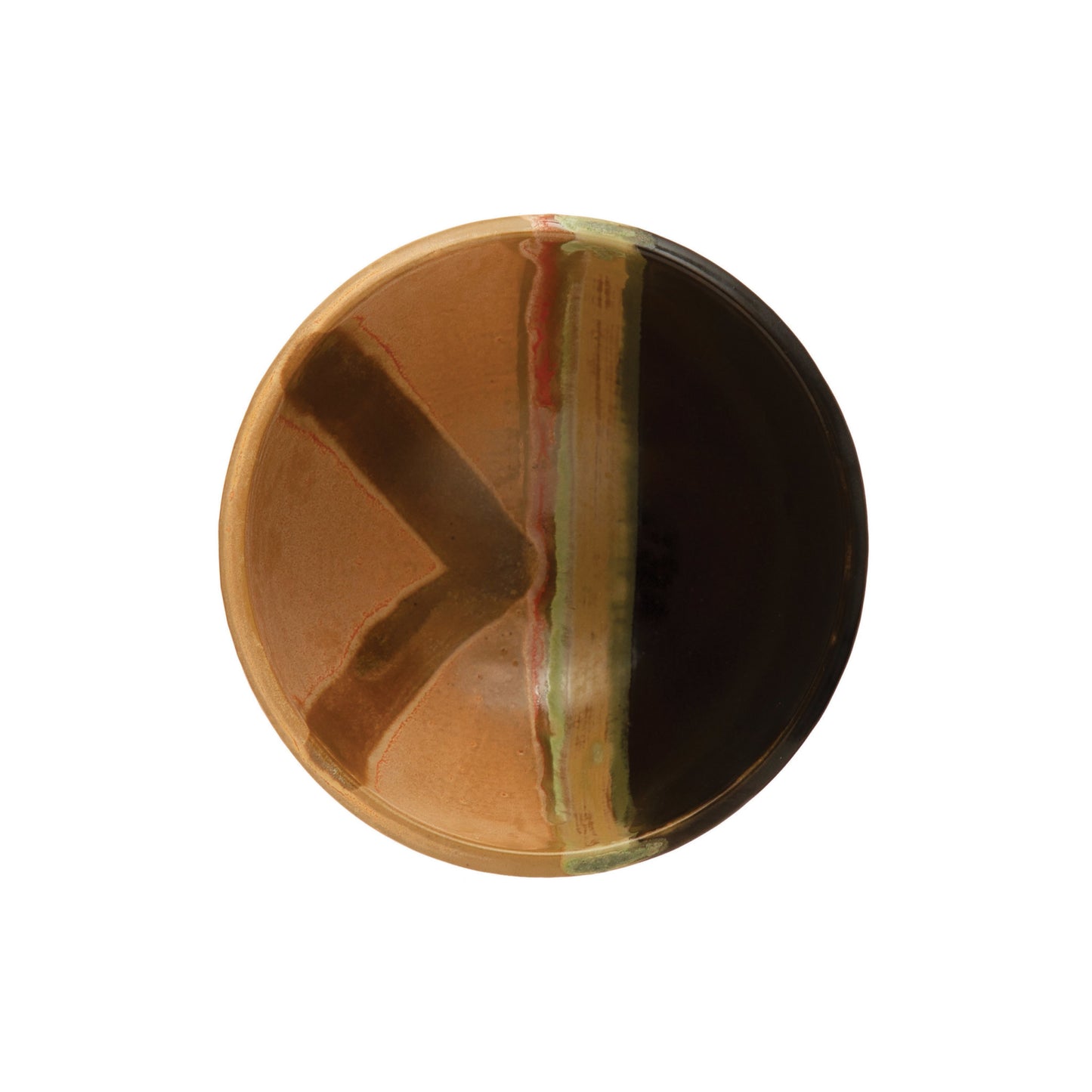 Two-Toned Natural Glazed Stoneware Bowl | 4.5in