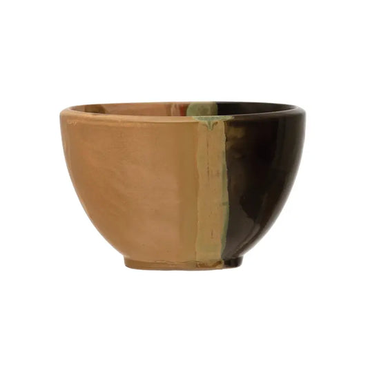Two-Toned Natural Glazed Stoneware Bowl | 4.5in