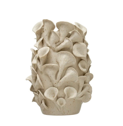 Stoneware Handmade Organic Sculpted Vase | White 10.75in