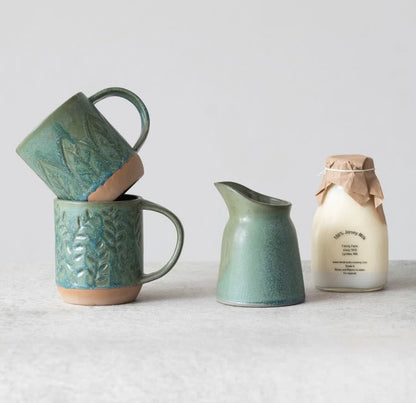 Stoneware Creamer | Matte Green 12oz