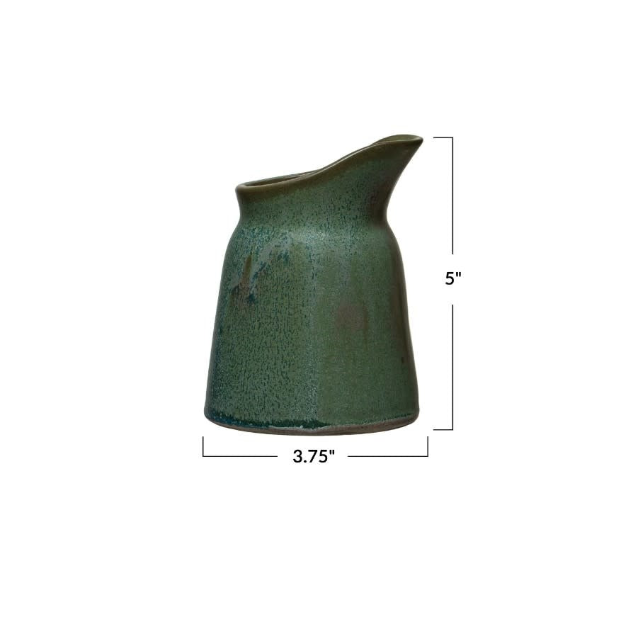Stoneware Creamer | Matte Green 12oz