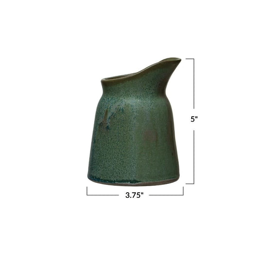 Stoneware Creamer | Matte Green 12oz