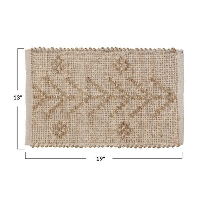 Two-Sided Hand-Woven Seagrass & Cotton Placemat | Natural 19in