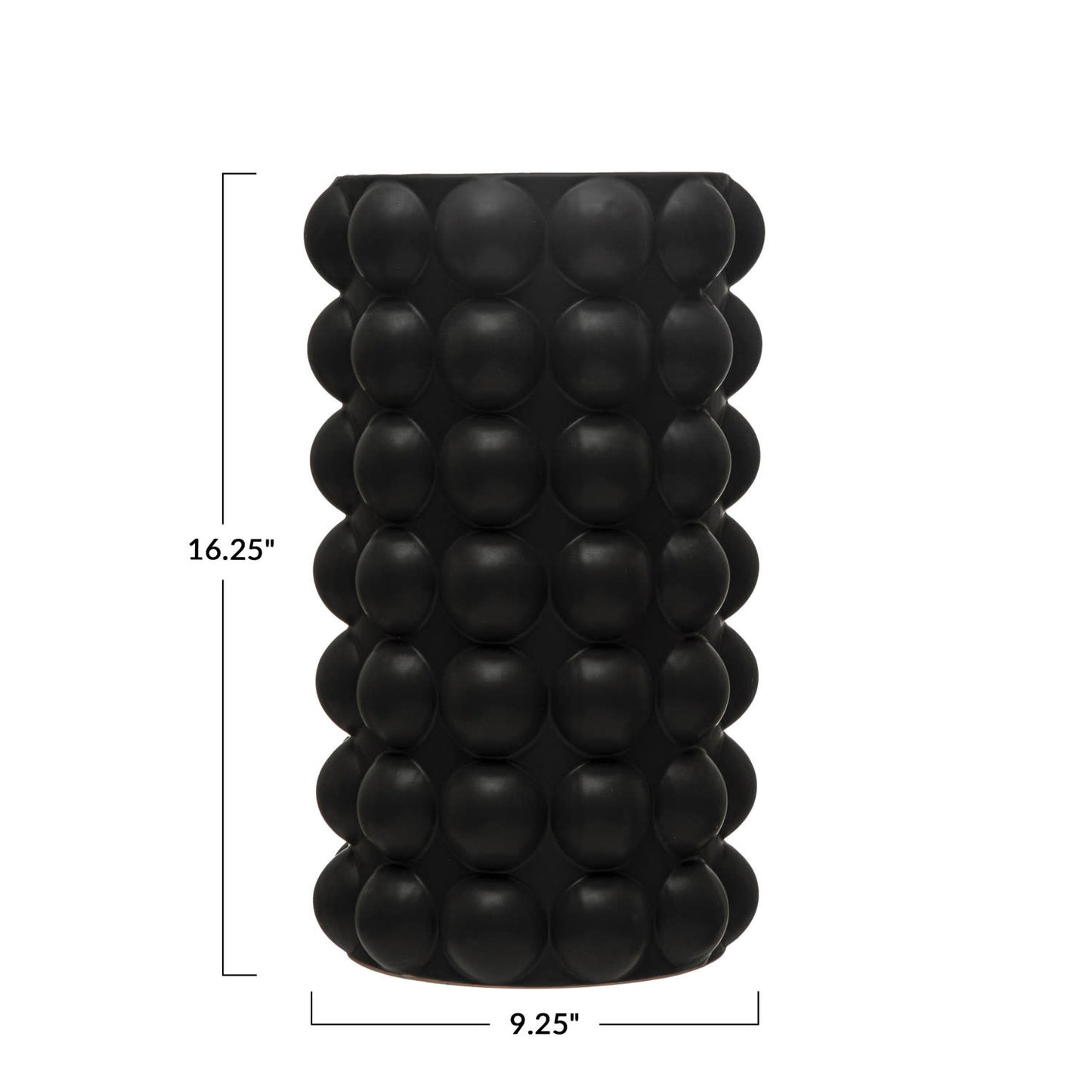 Eclectic Hobnail Stoneware Vase | 9.25x16.25in Black