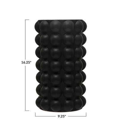 Eclectic Hobnail Stoneware Vase | 9.25x16.25in Black