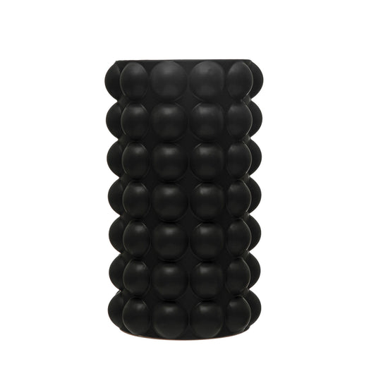 Eclectic Hobnail Stoneware Vase | 9.25x16.25in Black