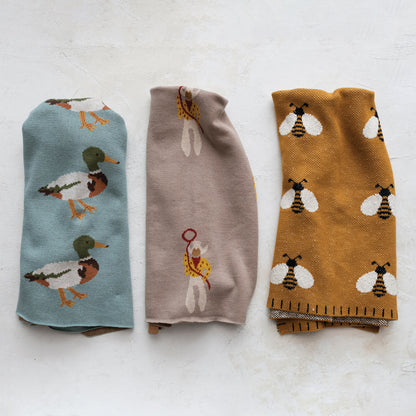 Cotton Knit Baby Blanket | Mallard 40x32in