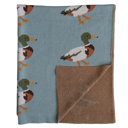 Cotton Knit Baby Blanket | Mallard 40x32in