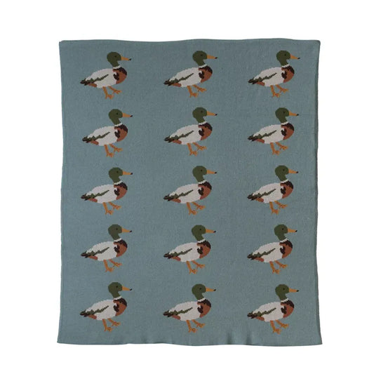 Cotton Knit Baby Blanket | Mallard 40x32in