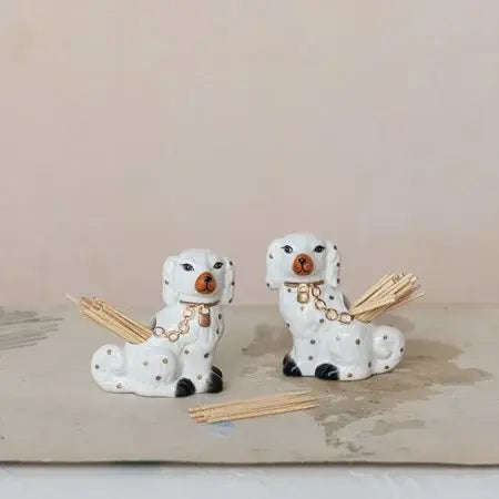 Ceramic Staffordshire Dog Toothpick Holder | 3in