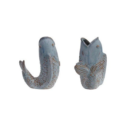 Fish Stoneware Vase | 8.25in