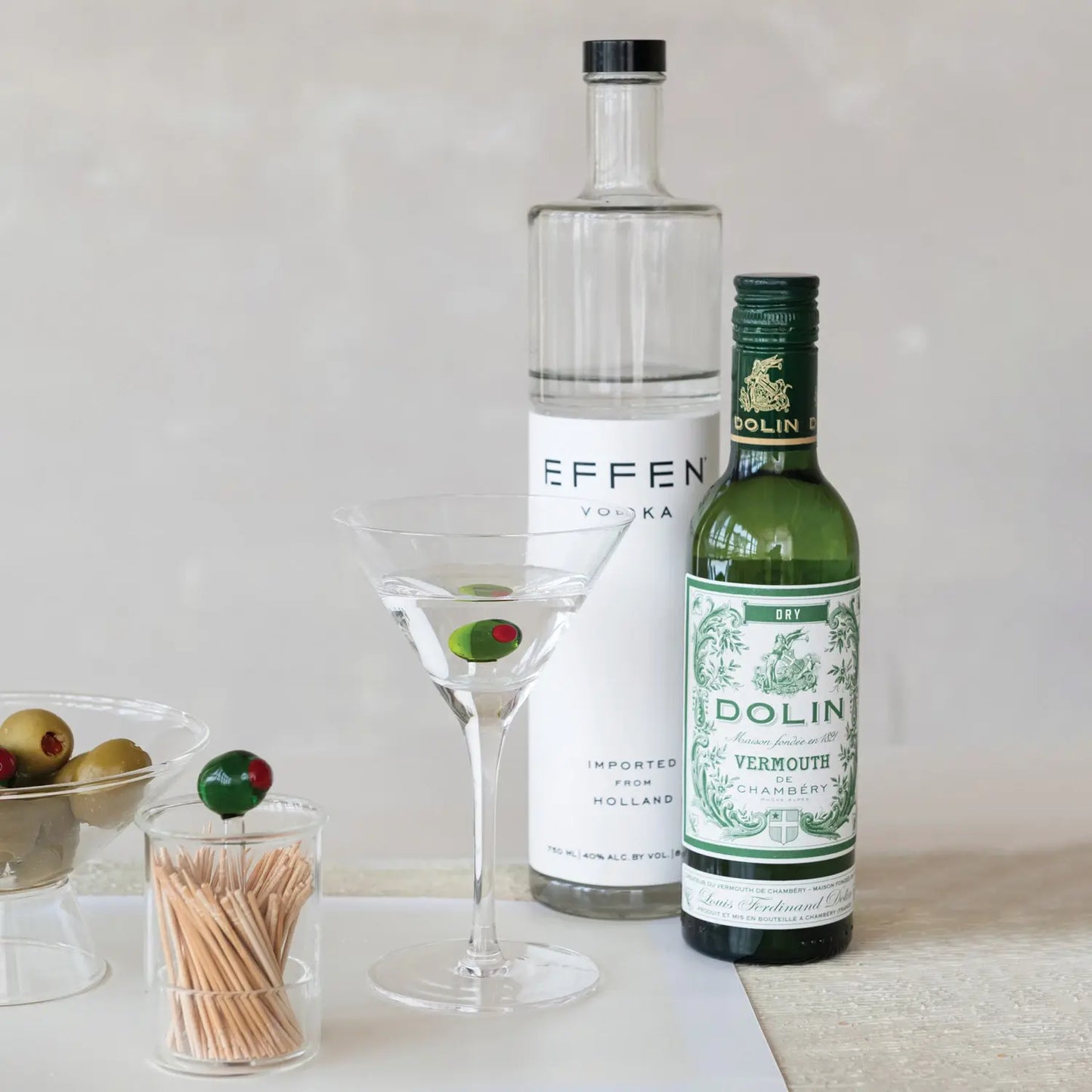 Hand Blown Olive Martini Glass | 6oz