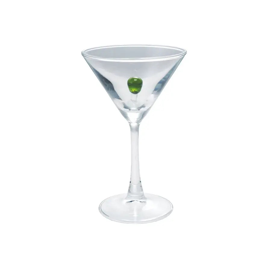 Hand Blown Olive Martini Glass | 6oz