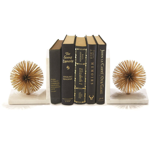 Gold Starburst Bookends S/2
