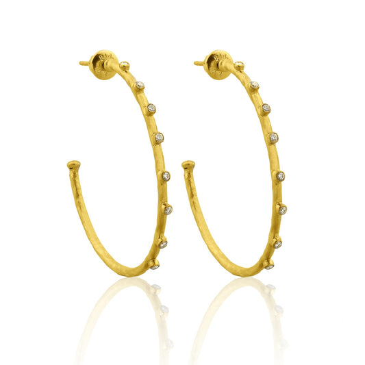 Gold Diamond Hoop Earrings