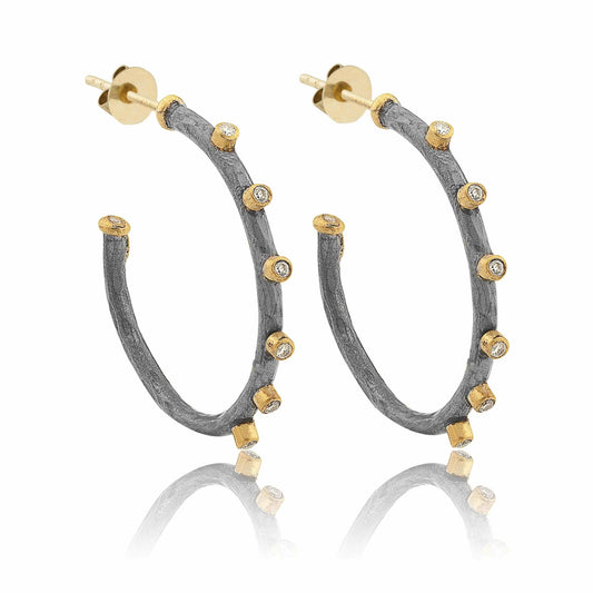 Dima Oxidized Hoop Earrings