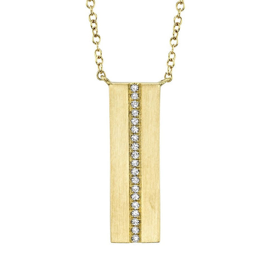Diamond Bar Necklace | .06c 14k YG