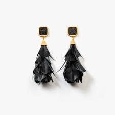 Brackish Parades Feather + Stingray Statement Earrings