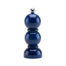 Mini Bobbin Wood Lacquer Salt or Pepper Mill Grinder | 5.5in Navy Blue