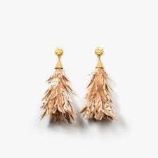 Brackish Anna  Feather Statement Earrings