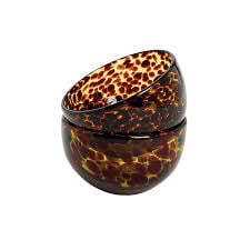 Glass Tortoise Print Tidbit Bowls | Set of 2
