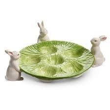 Cabbage Bunny Egg Holder Plate | 11.5in