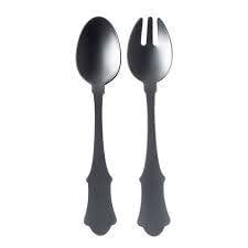 Sabre Paris Honorine Acrylic Old Fashion Salad Serving Set | 10in Grey