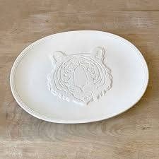 Tiger Dolomite Oval Serving Platter | 16x12in White
