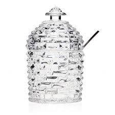 Crystal Bee Hive Honey Jar + Spoon Set