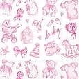 Baby Toile Pink Cocktail Napkins