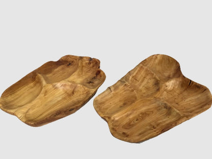 Root Wood Live Edge Divided Platter | 4 Section