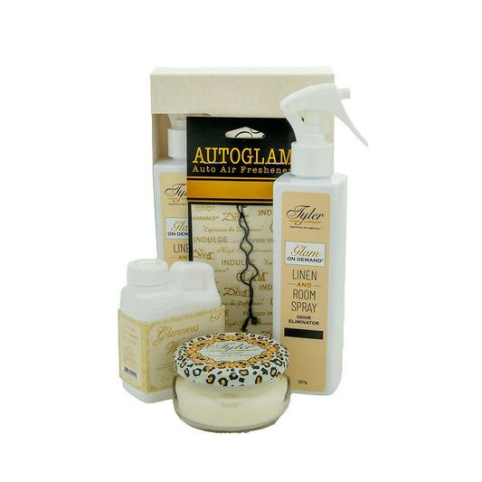 Tyler High Maintenance Gift Set | Room  + Fabric Spray, Laundry Wash, Candle + Autoglam