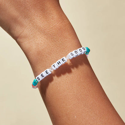 See The Good Joyful White Beaded Stretch Bracelet