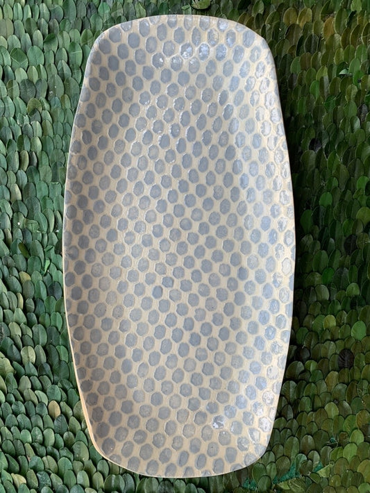 Terrafirma Ceramics Oblong Tray | 13.75x7in Dot Opal
