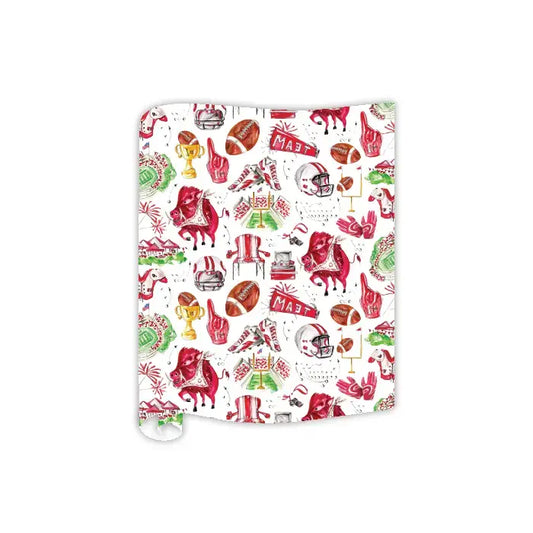 Handpainted Table Runner | Arkansas Razorback