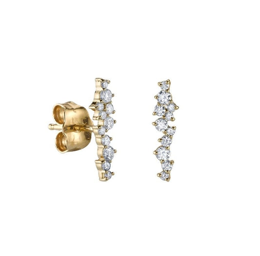 Diamond Cocktail Bar Stud Earrings