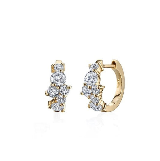 Diamond Cocktail Huggie Hoop Earrings