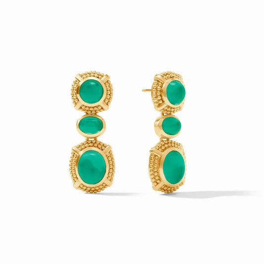 Cabochon Statement Earring | Iridescent Emerald Green