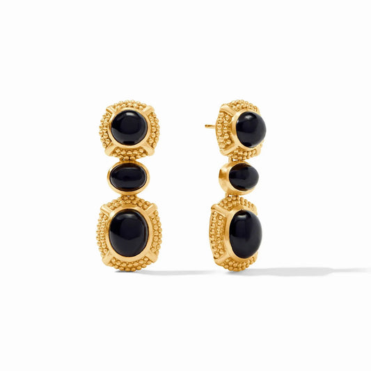 Cabochon Statement Earrings | Obsidian Black